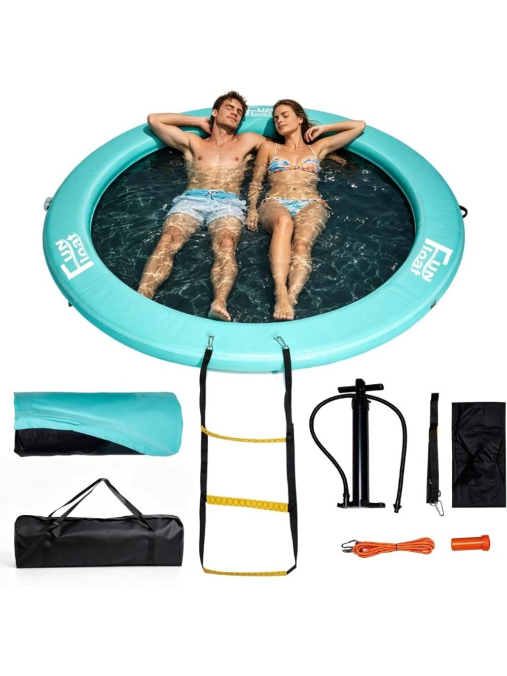 Water Floating Island Hammock - Inflatable Pool Lounger for Relaxing & Fun